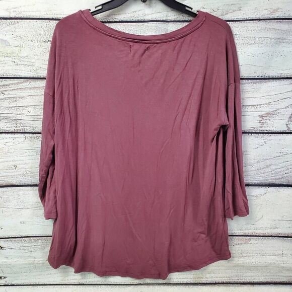 Maurices 24/7 Mauve Long Sleeve Tunic Top Size M Medium Stretchy Soft Lightweigh - Picture 4 of 8